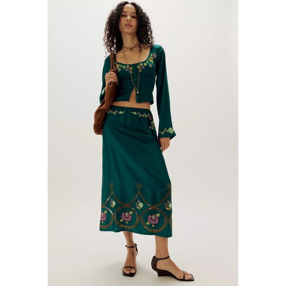 Free People Autumn Bloom Midi Skirt Set